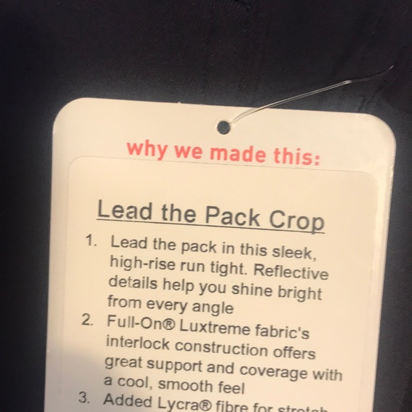 NWT LULULEMON LEAD THE PACK CROP MDNI SIZE 8 - Picture 2 of 2